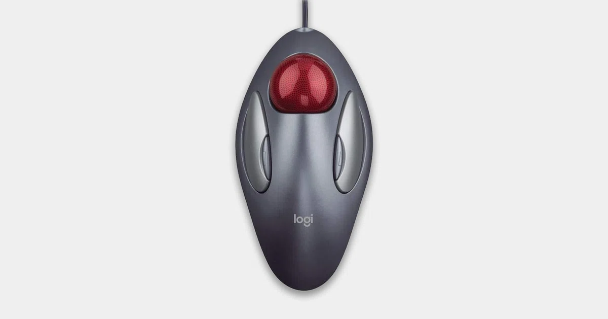 左右対称な形状だが右手用なトラックボールマウス「Perixx PERIMICE