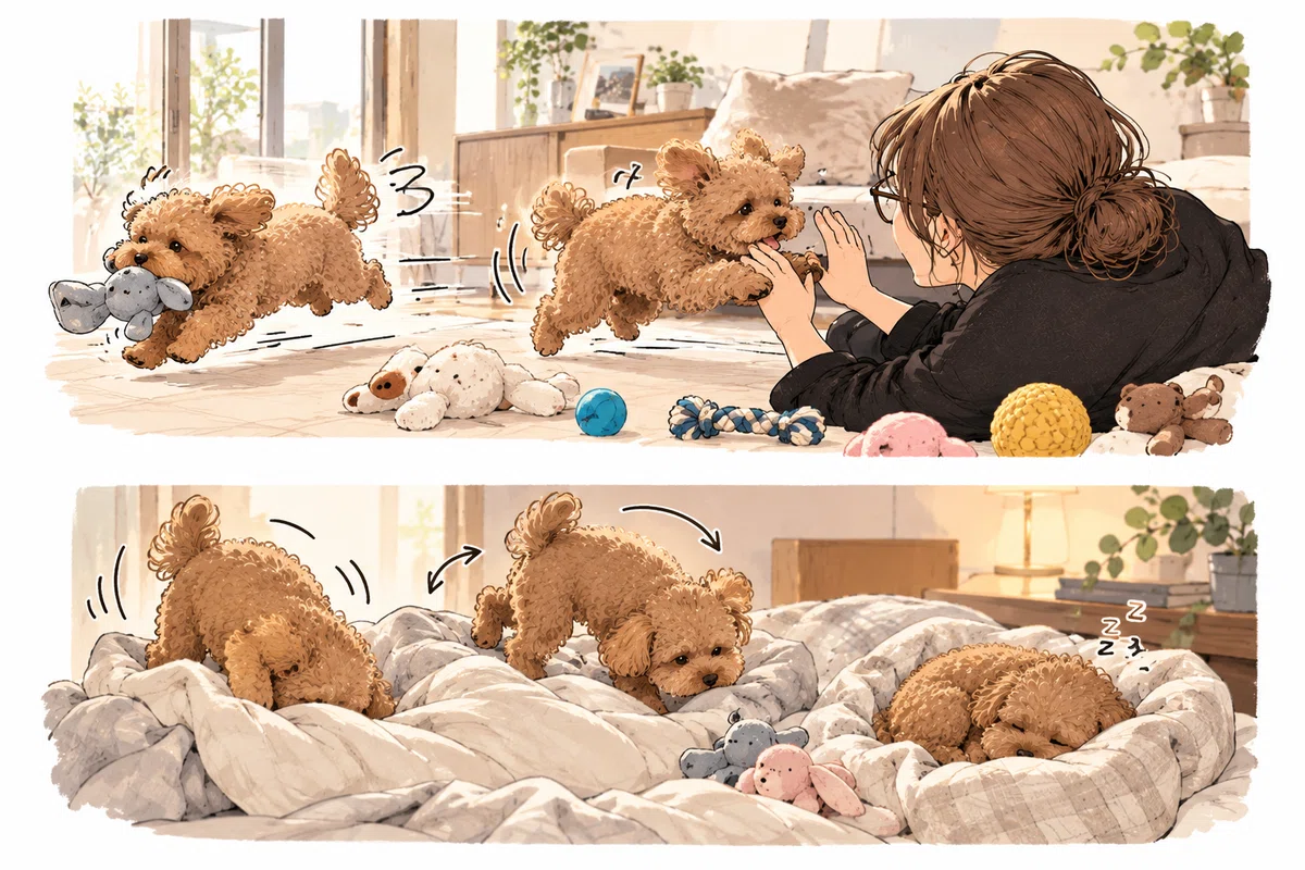 [No. 31] Running, fighting, and digging before bed. A dog's 'pre-sleep ...