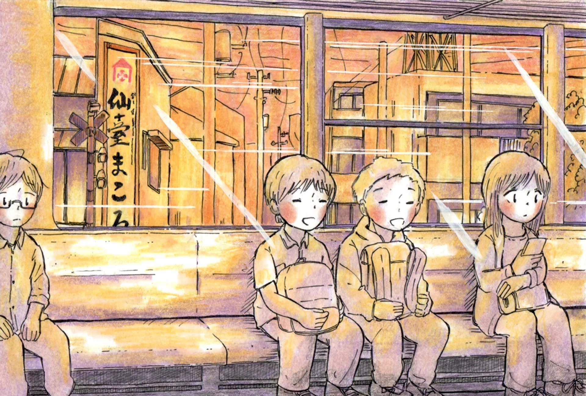 色鉛筆とコピック0番で水彩タッチにイラストを描く方法｜仙台の街並み