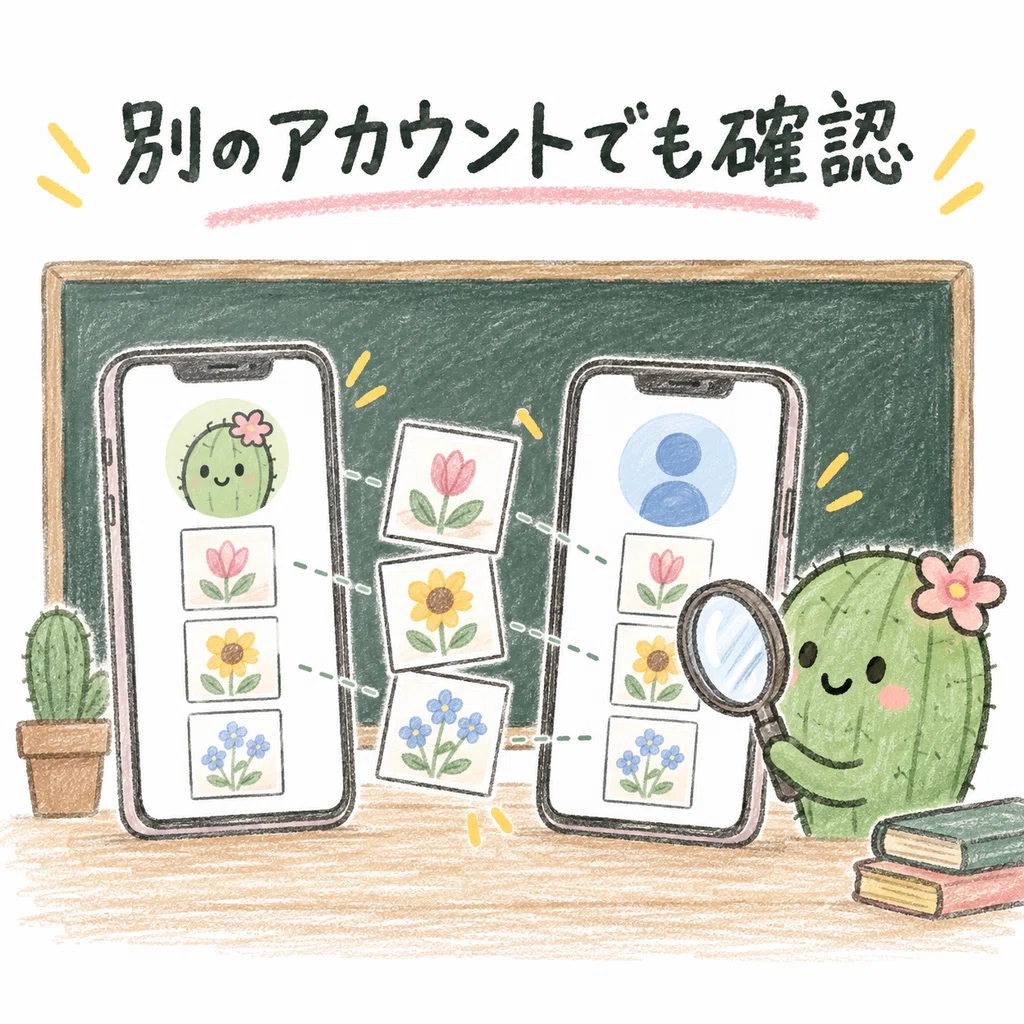 サボテン先生の図解：ほかの人から見えるかを確かめる