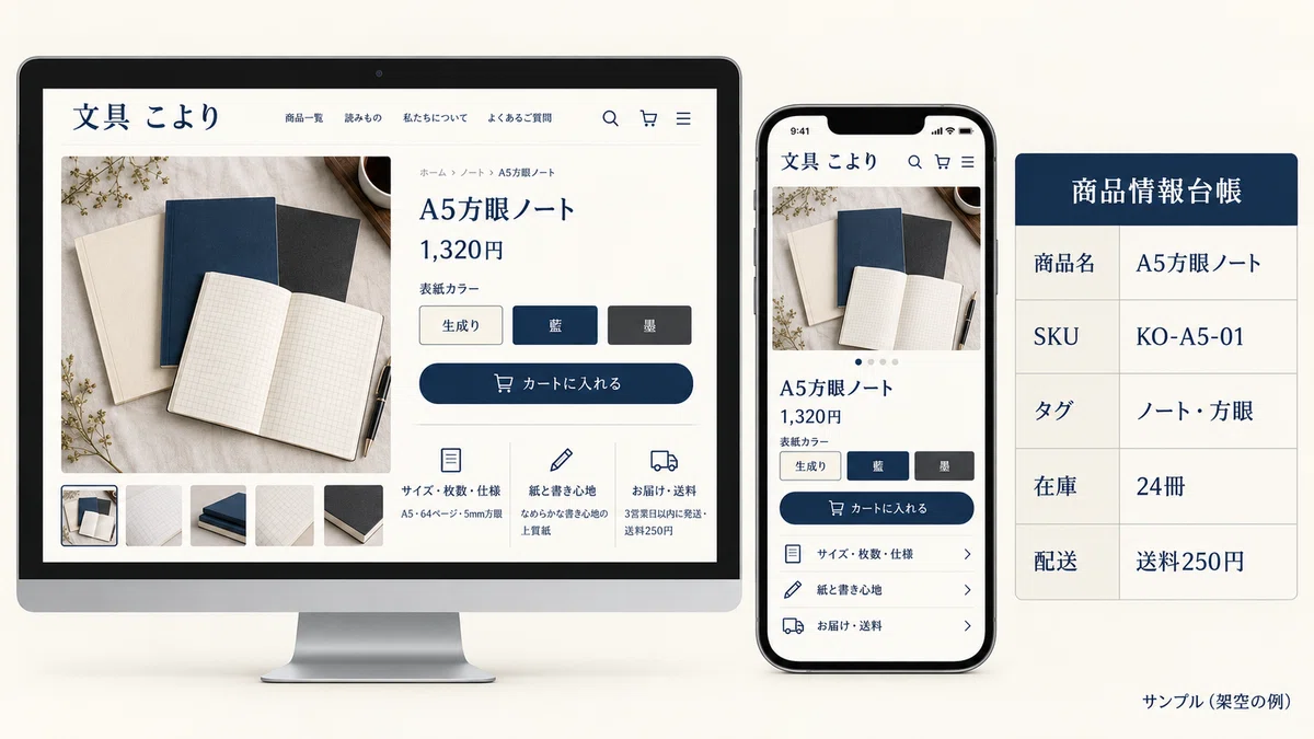 Shopify商品説明文の書き方は？ノート・便箋の店が埋める8項目と例文