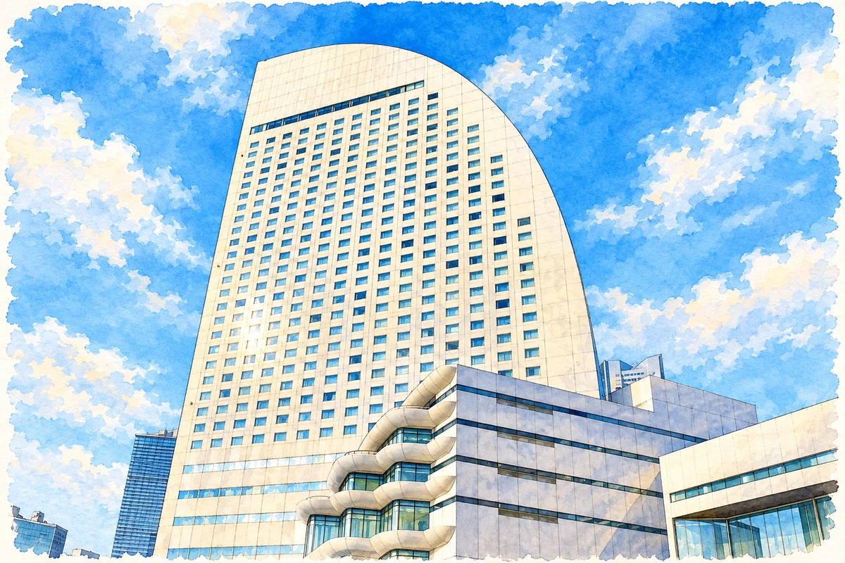AIイラスト】みなとみらいを水彩画にしてみた｜ボッシュ