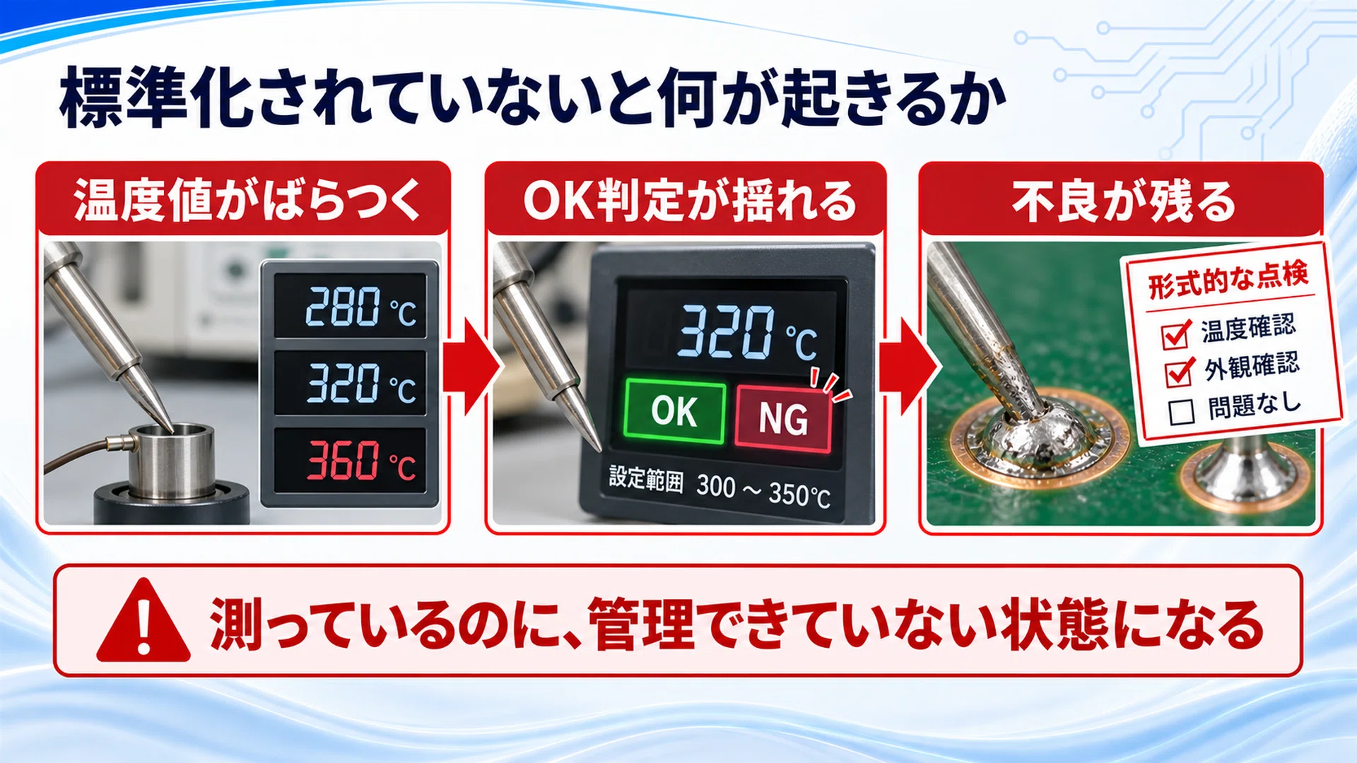 Measuring temperature does not guarantee the process｜STC ソルダリングテクノロジセンター