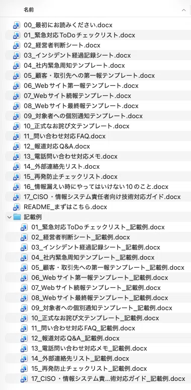 For Executives and PR: Information Leak Response Template Set｜データ太郎