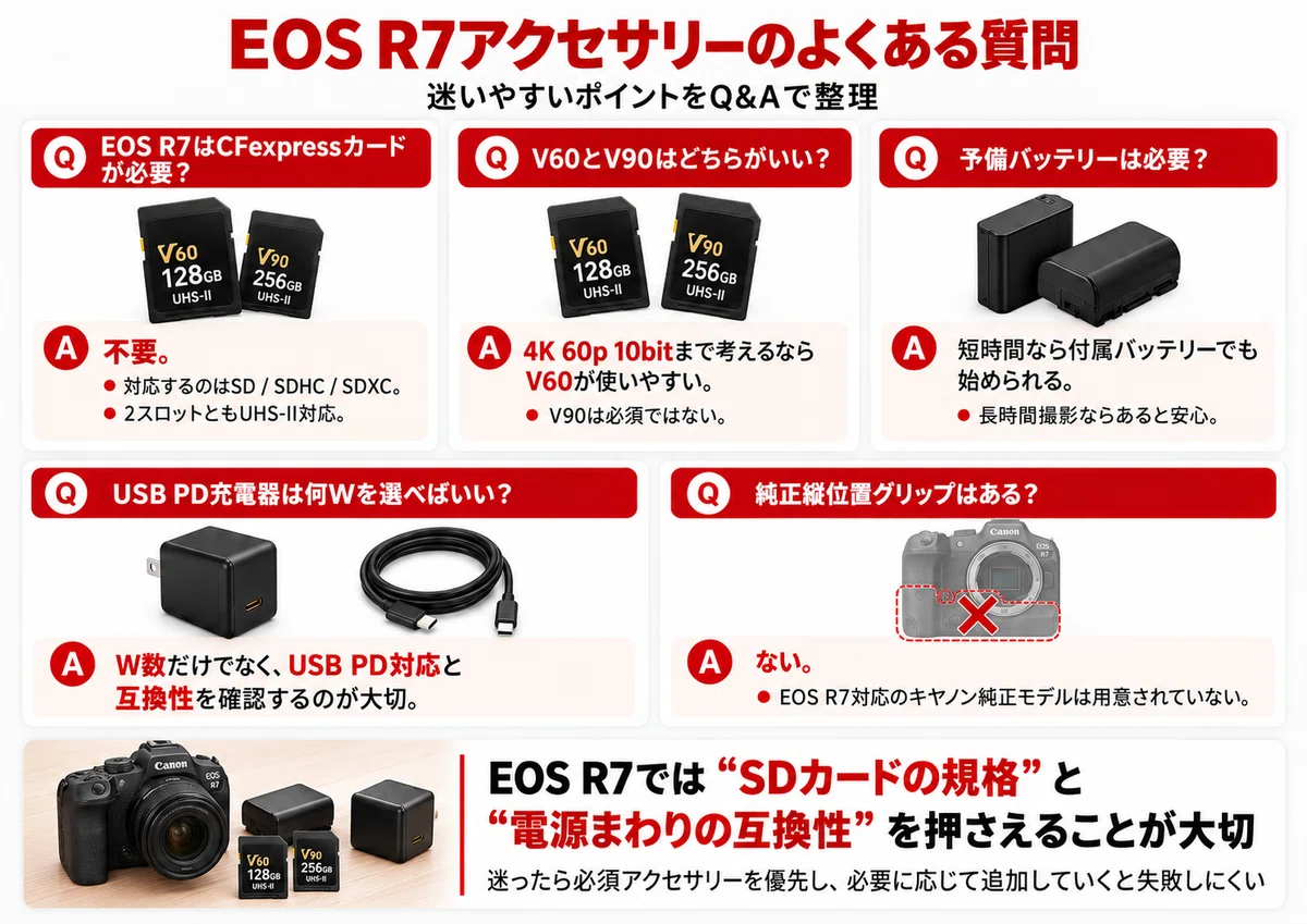 EOS R7 アクセサリー おすすめ｜一緒に買うもの・必要なものをSDカード