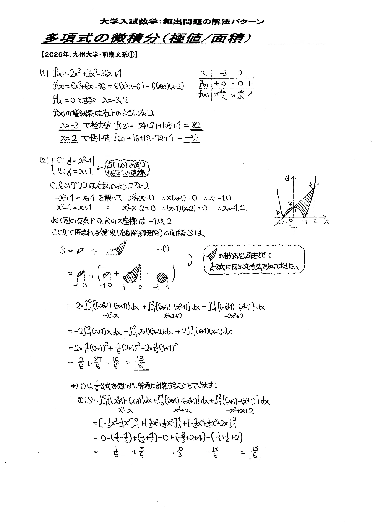 2026 九州大学 文系数学(前期)入試問題 解答解説｜数理塾