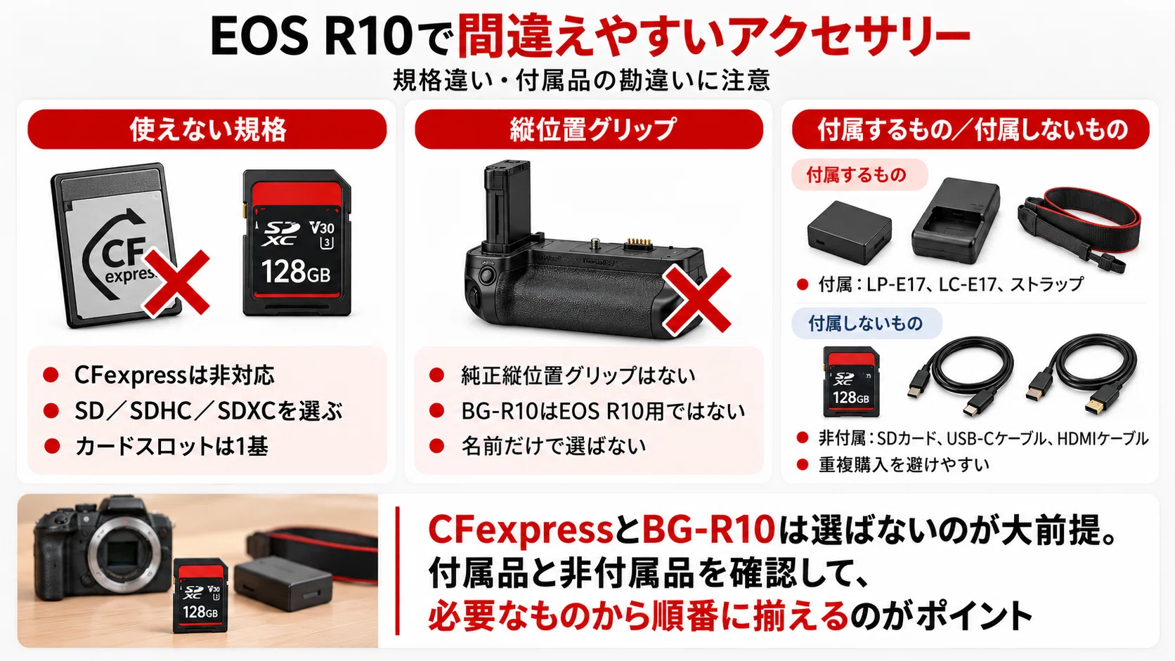 Canon】EOS R10 アクセサリーおすすめ｜必要なもの・一緒に買うものを