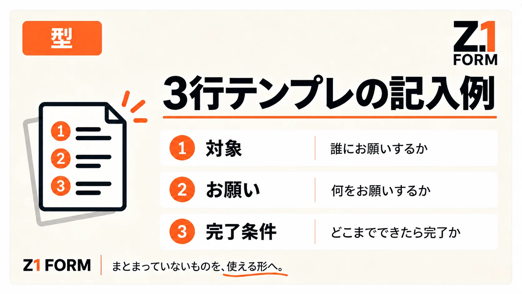 [With Examples] A 3-Line Template to Reduce Omissions in Requests｜Z1 FORM