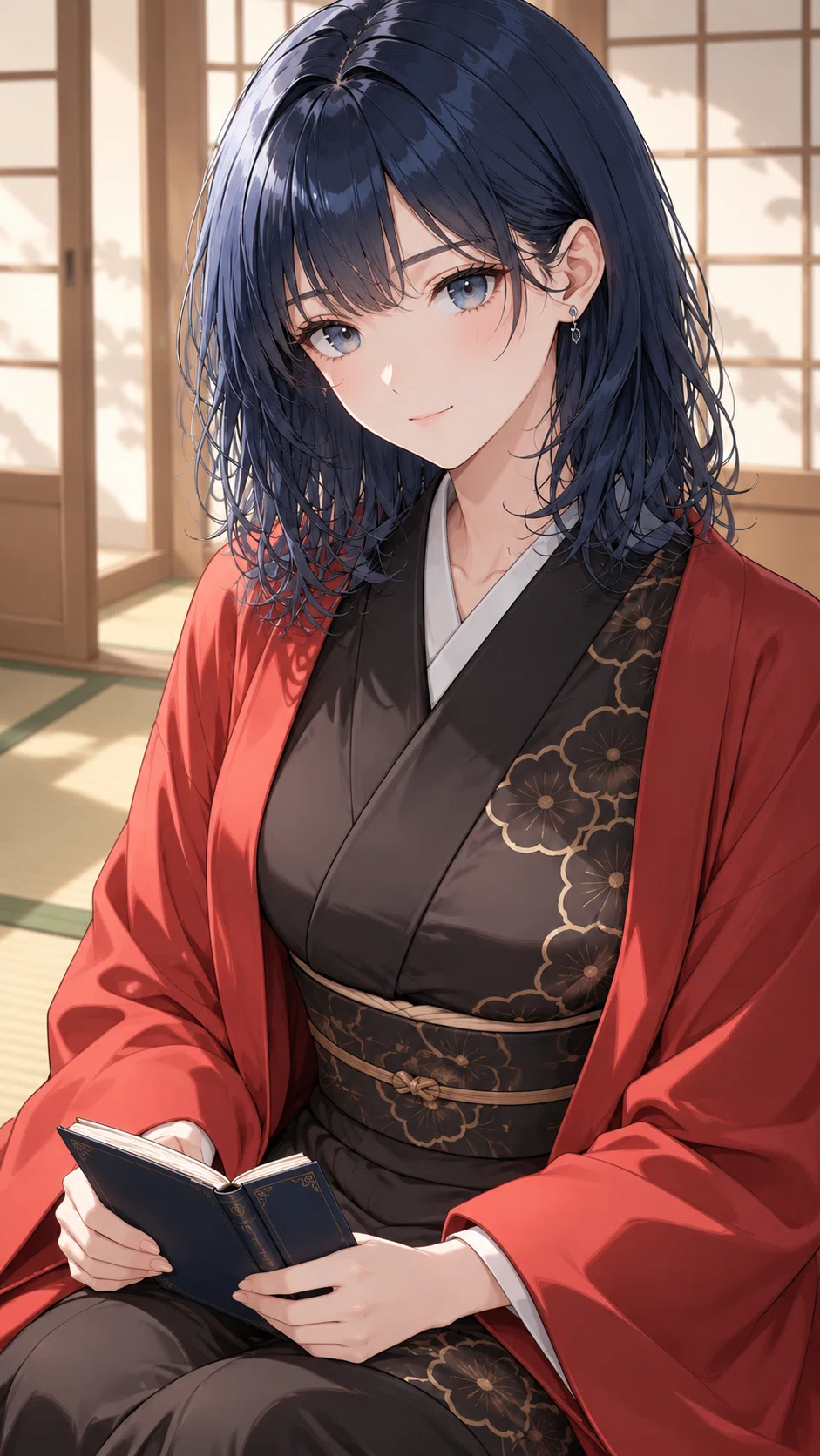 ナギのお気に入り帖｜黒い和装に、花の輪郭。｜chank