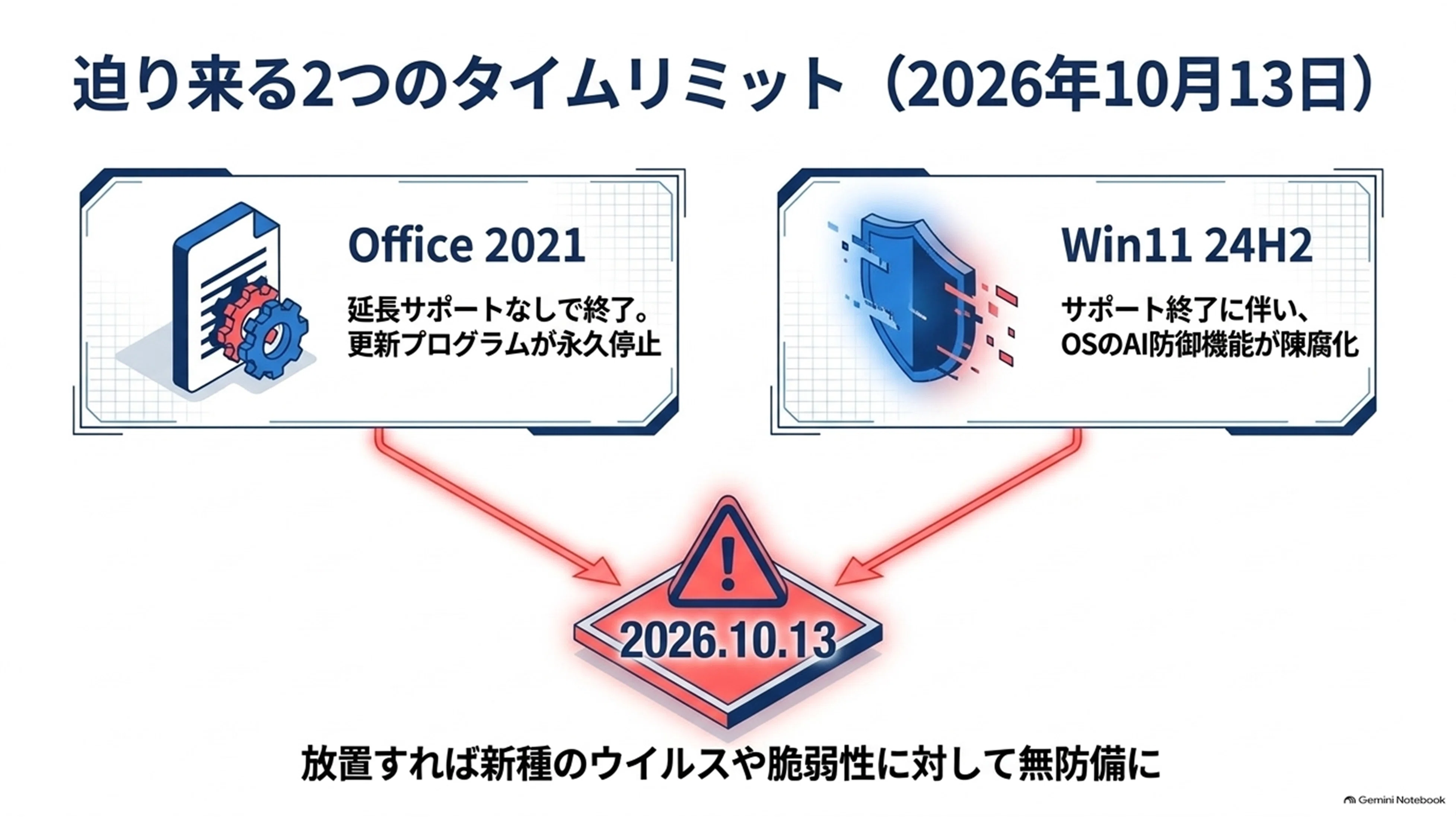 緊急警告】Win11 24H2/MSOffice 2021放置は危険！AIハッキング防ぐ安全
