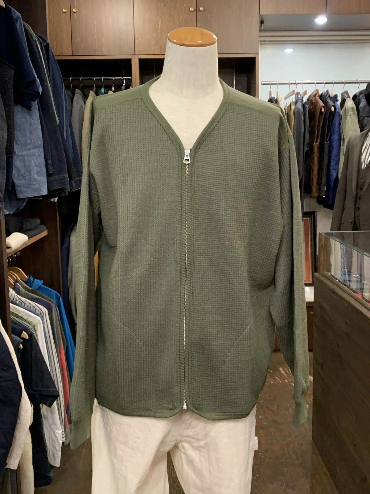 [UNISON SPECIAL]PIERRE WOOL WAFFLE ZIP CARDIGAN｜SLOW JAM