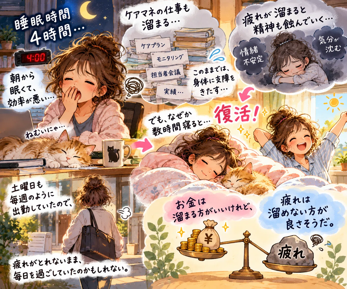 3-Line Diary 444: It's better not to let fatigue build up｜片桐 みかん