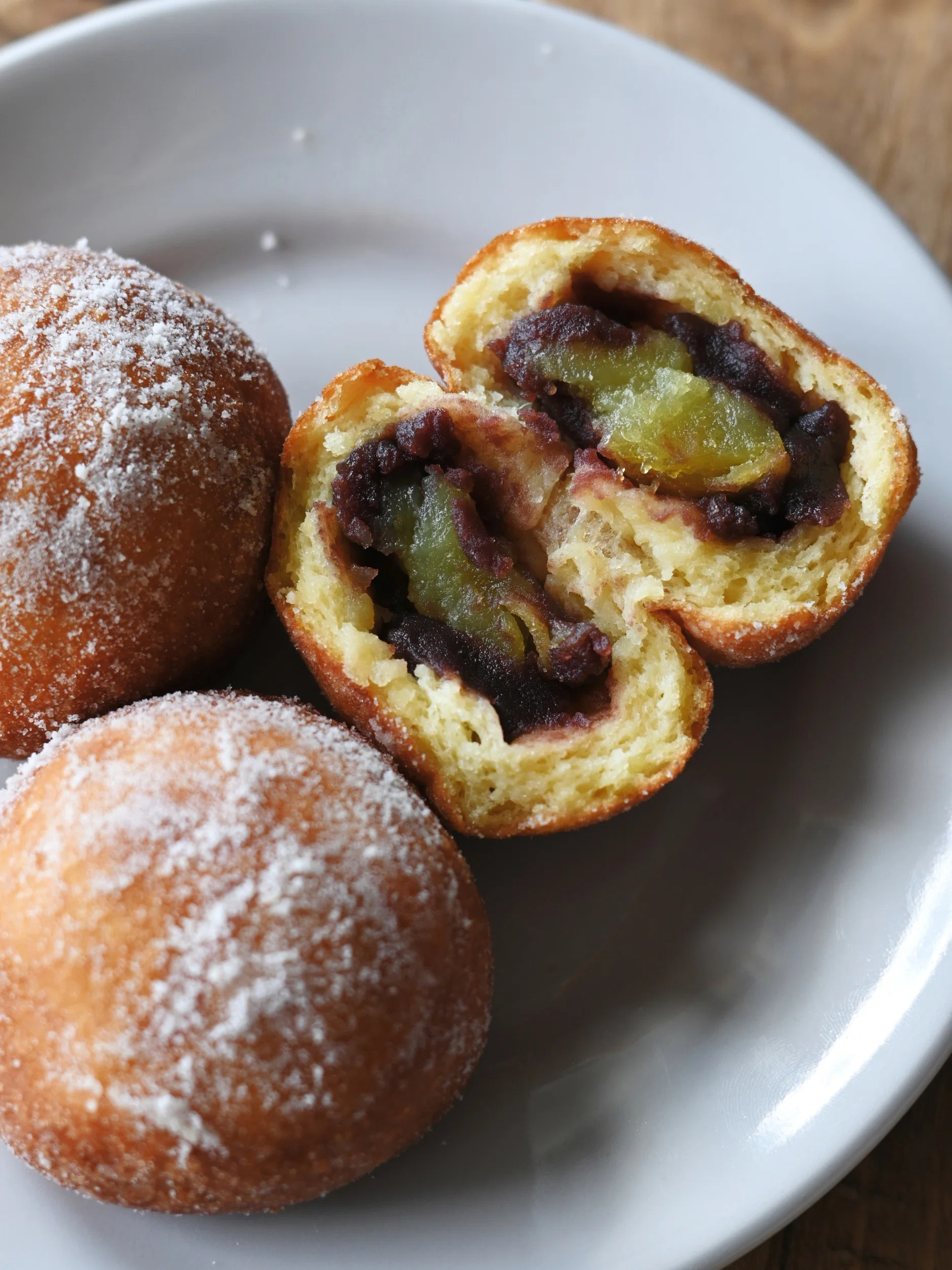 Fluffy and chewy. Rice flour baked sweet potato bean paste donuts｜えなりのレシピ