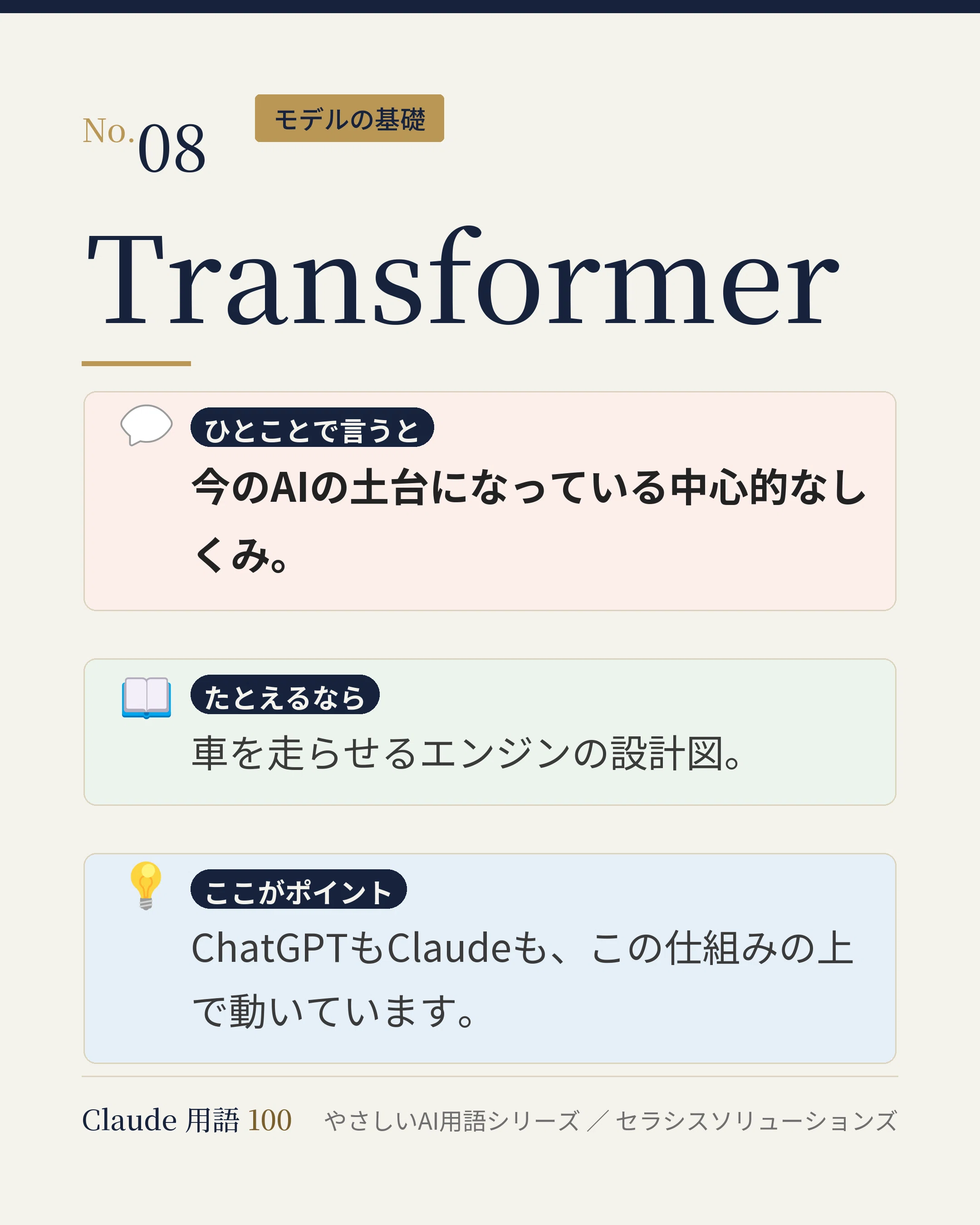 ChatGPTもClaudeも、同じ設計図の上で動いている No.08｜セラシスソリューションズ｜中小企業のAI・DXを実装する