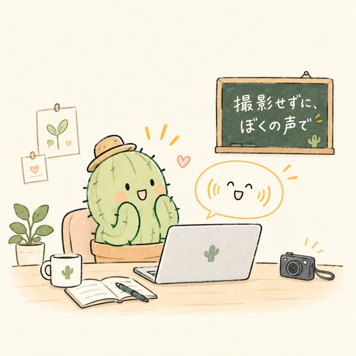 撮影せずに、ぼくの声で