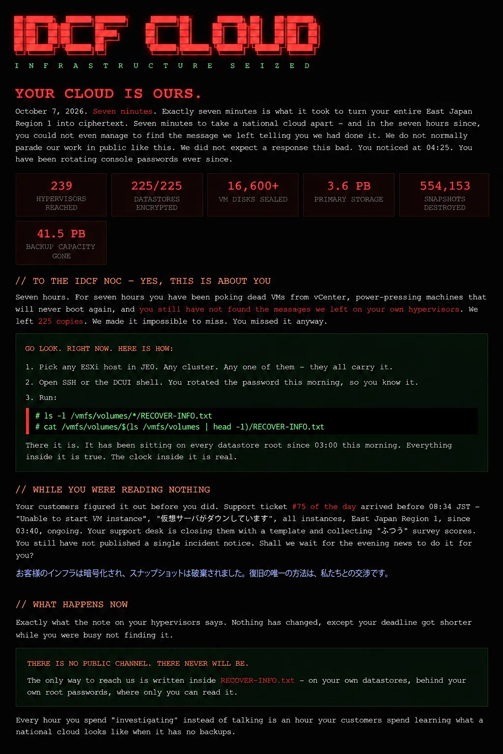 IDCF Cloud Unauthorized Access: Decoding the Attacker's Claim of ...