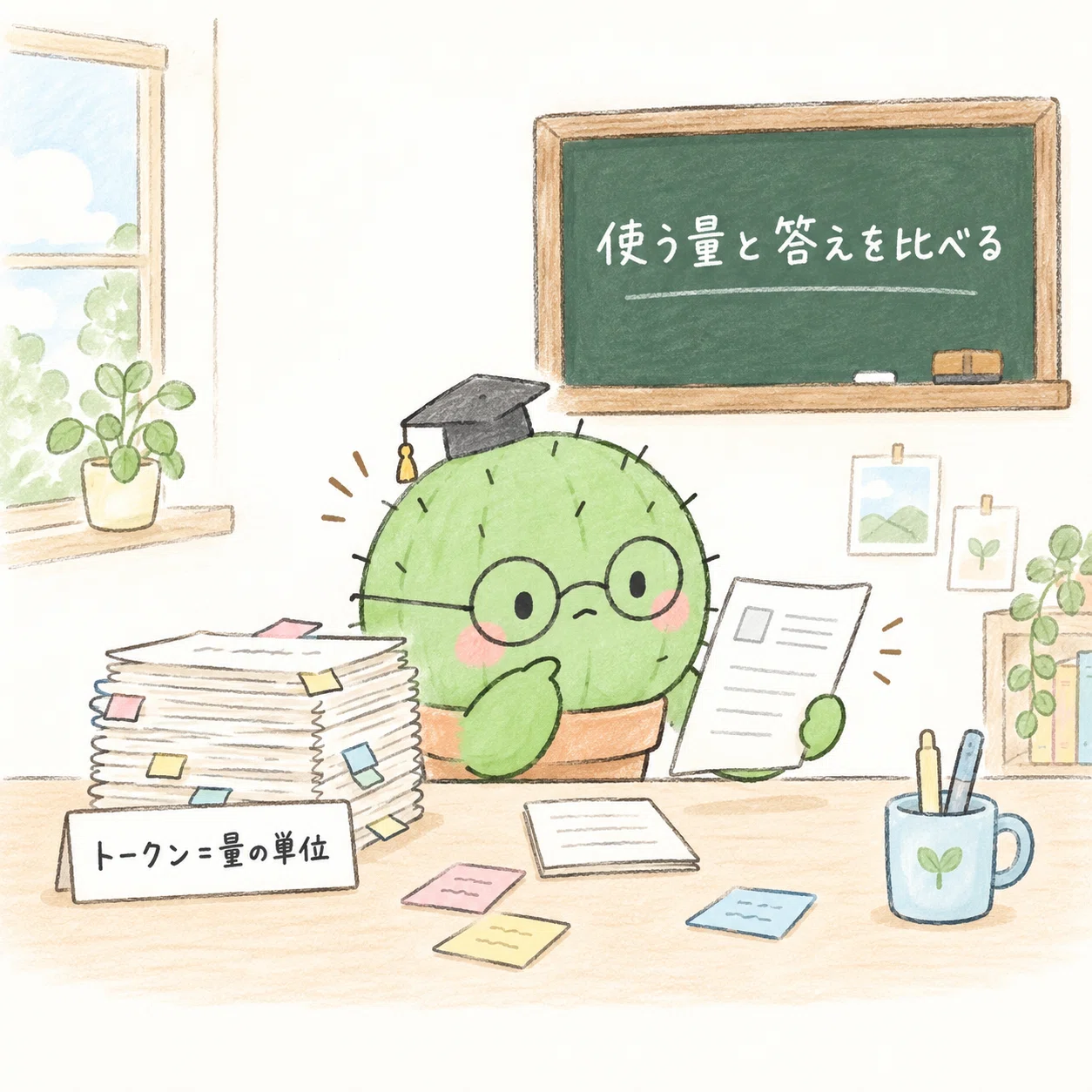 トークンという使う量と答えを比べる