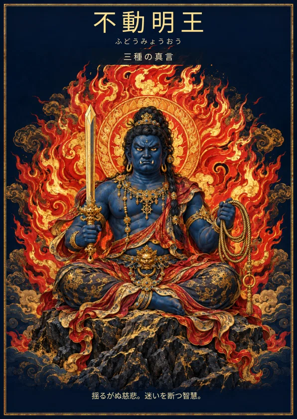 The Three Mantras of Acala｜Portable Card with Pronunciation and Meaning ...