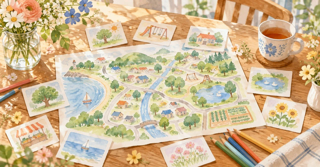 Laying out children's learning on a local map｜ひとみん|ままゆね便り