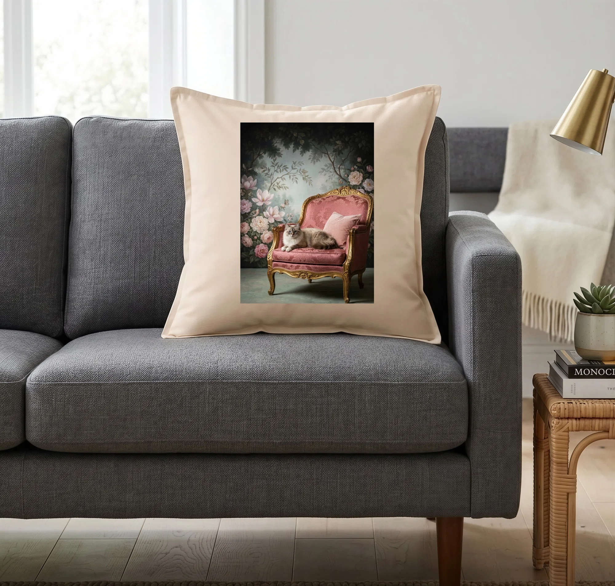 Birman Rococo Shabby Pink Cushion is now available!｜うちの子ルネサンス_ホーム&キッチン雑貨