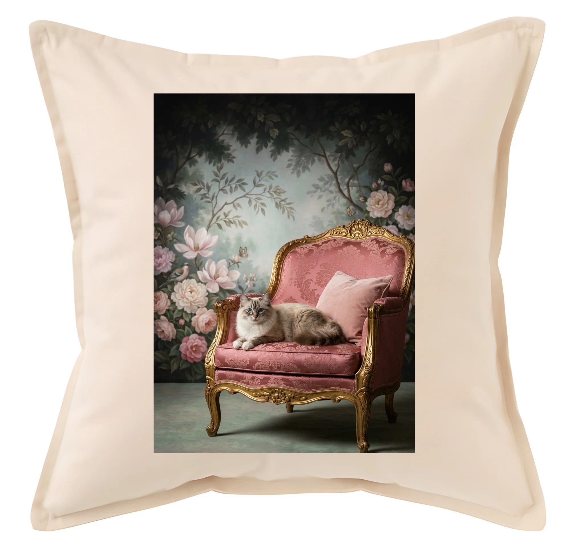 Birman Rococo Shabby Pink Cushion is now available!｜うちの子ルネサンス_ホーム&キッチン雑貨