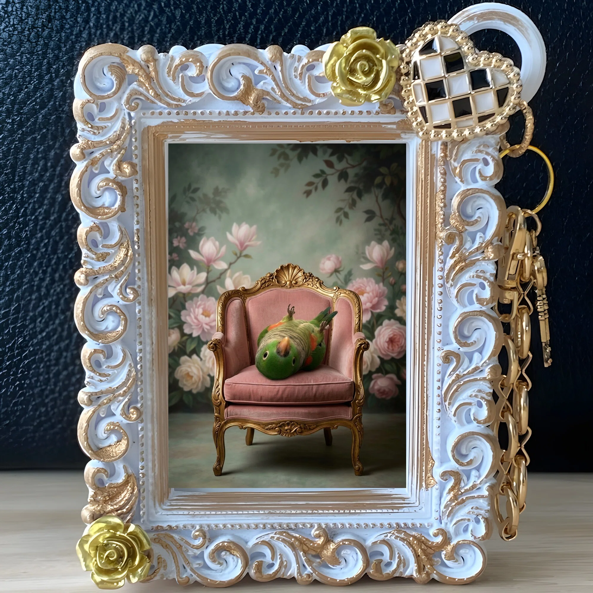 The Eclectus Parrot Rococo Shabby Pink Bag Charm is now available!｜うちの子 ...