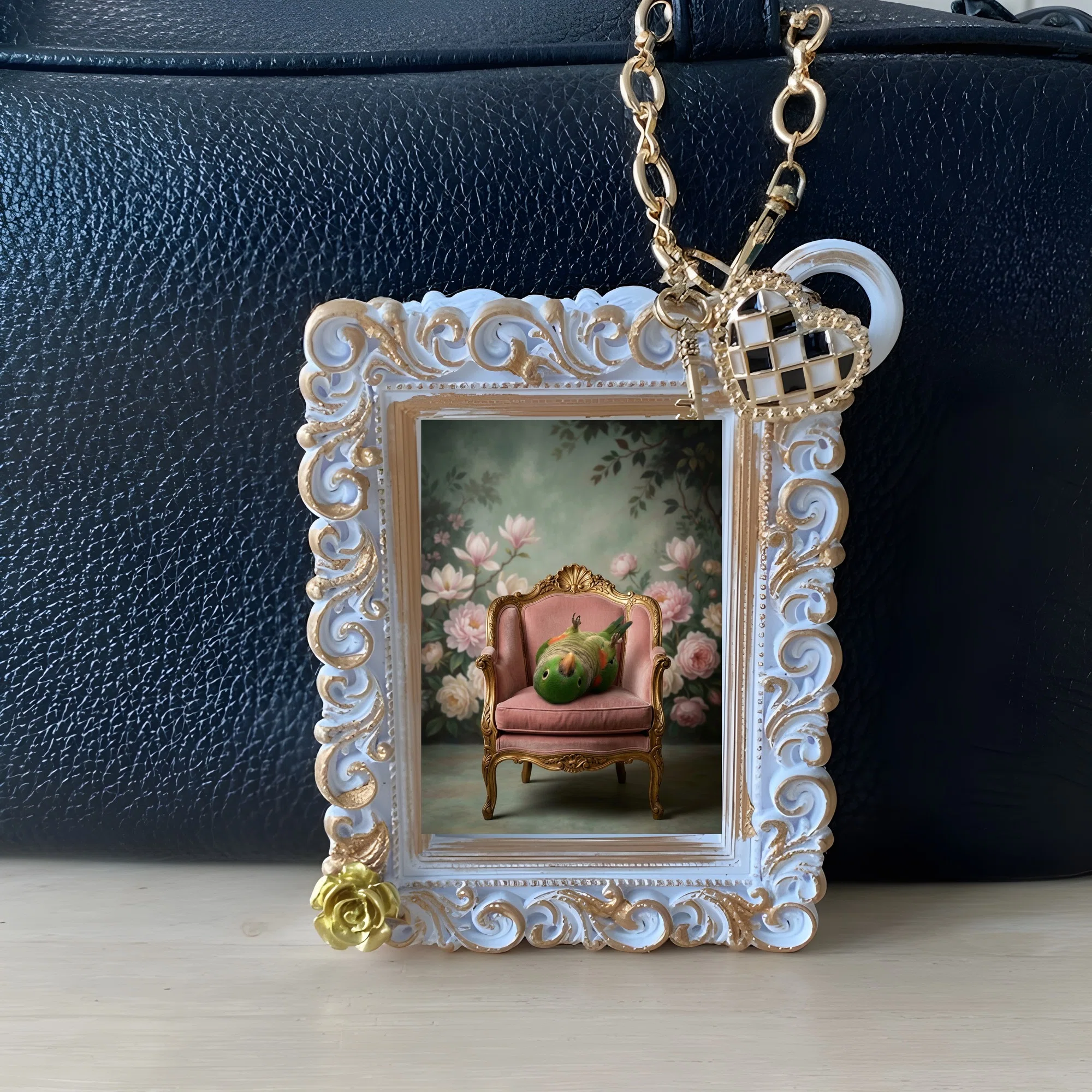 The Eclectus Parrot Rococo Shabby Pink Bag Charm is now available!｜うちの子 ...