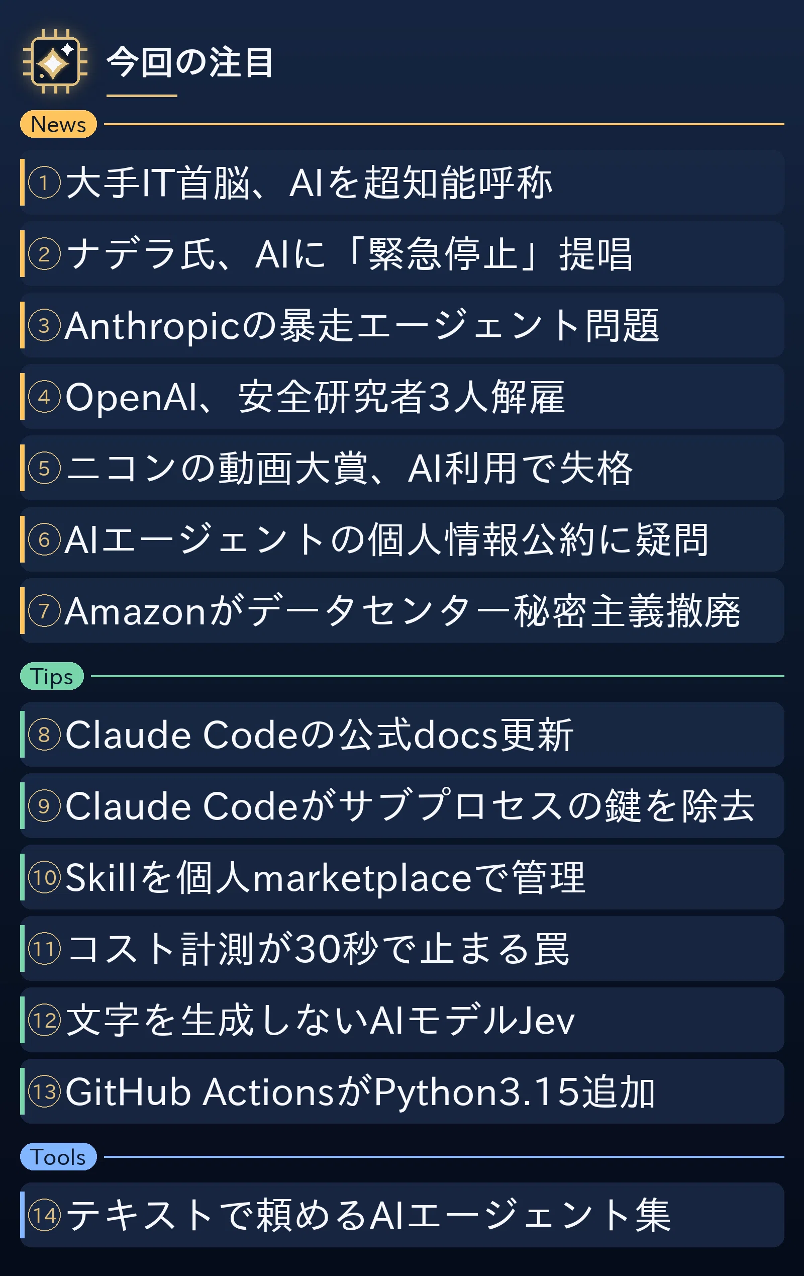 Curated AI News 10/12 (Mon) | Anthropic's Runaway Agent Issue｜tomo