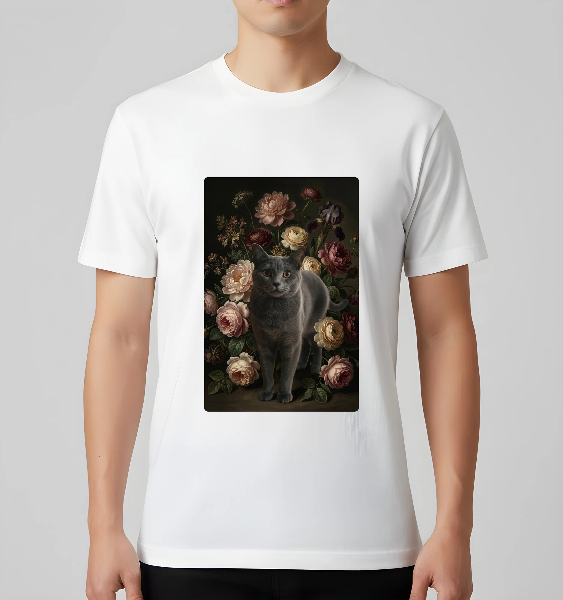 Chartreux flower oil painting style art T-shirts are now available!｜うちの ...