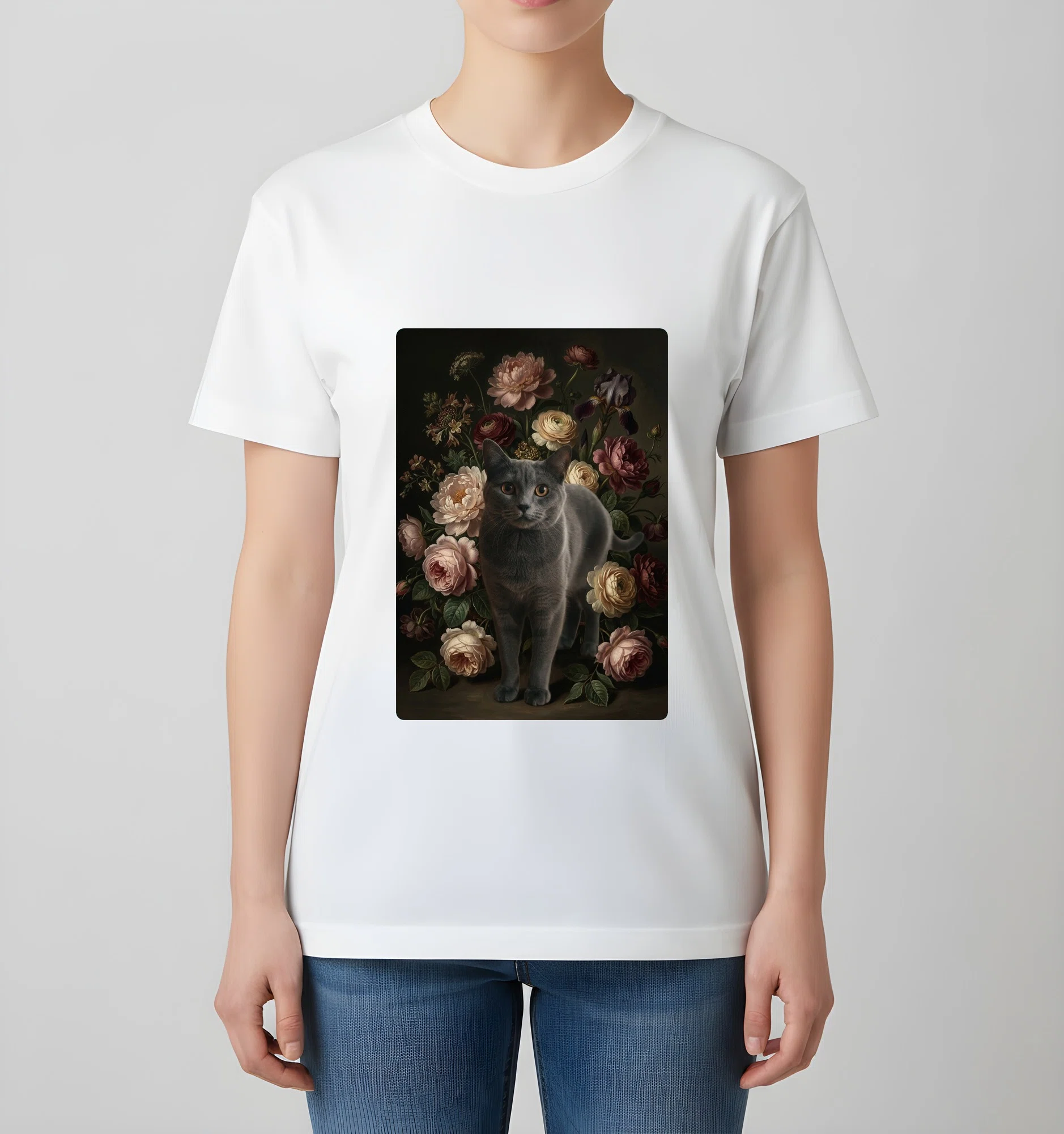 Chartreux flower oil painting style art T-shirts are now available!｜うちの ...