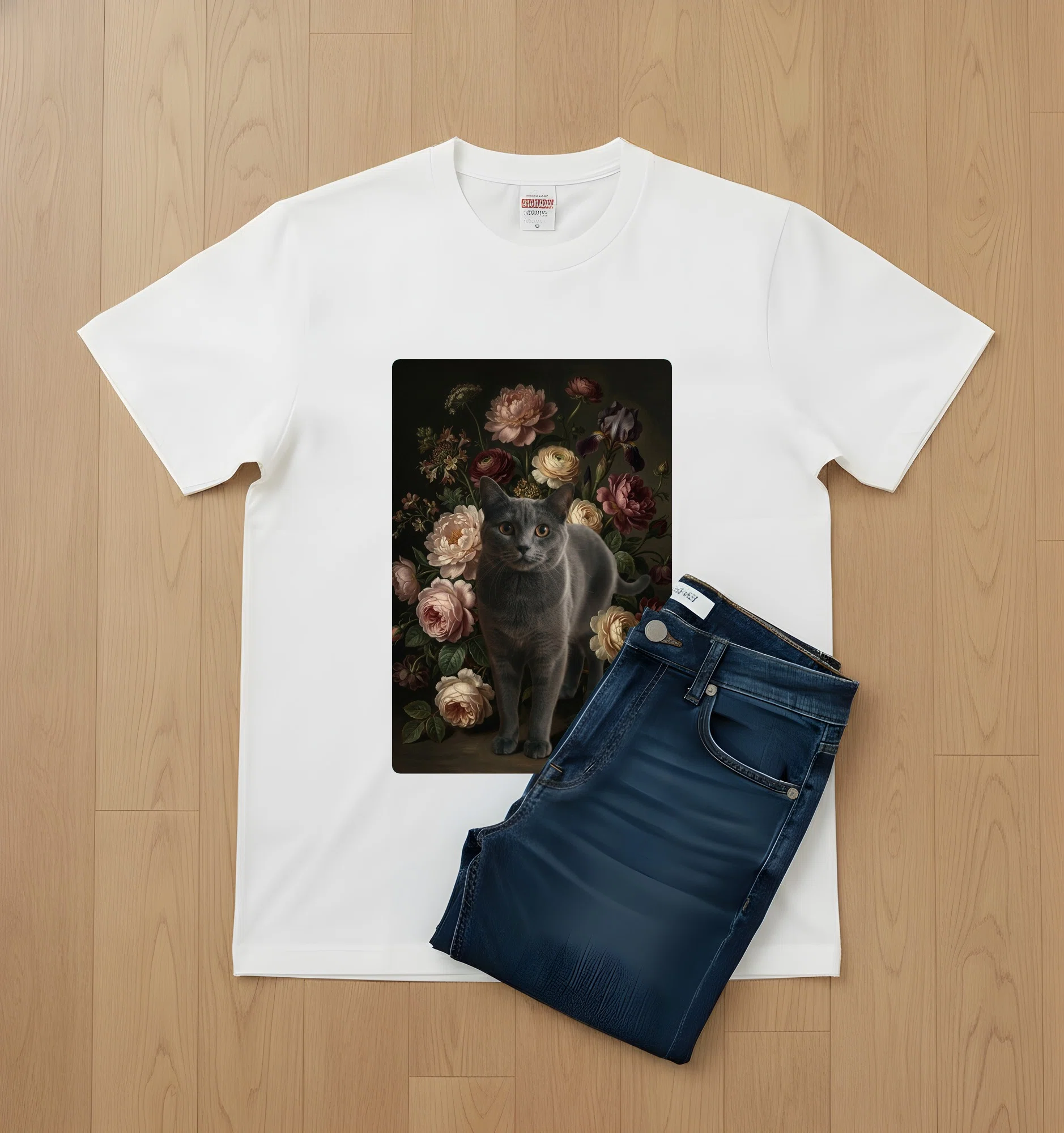 Chartreux flower oil painting style art T-shirts are now available!｜うちの ...