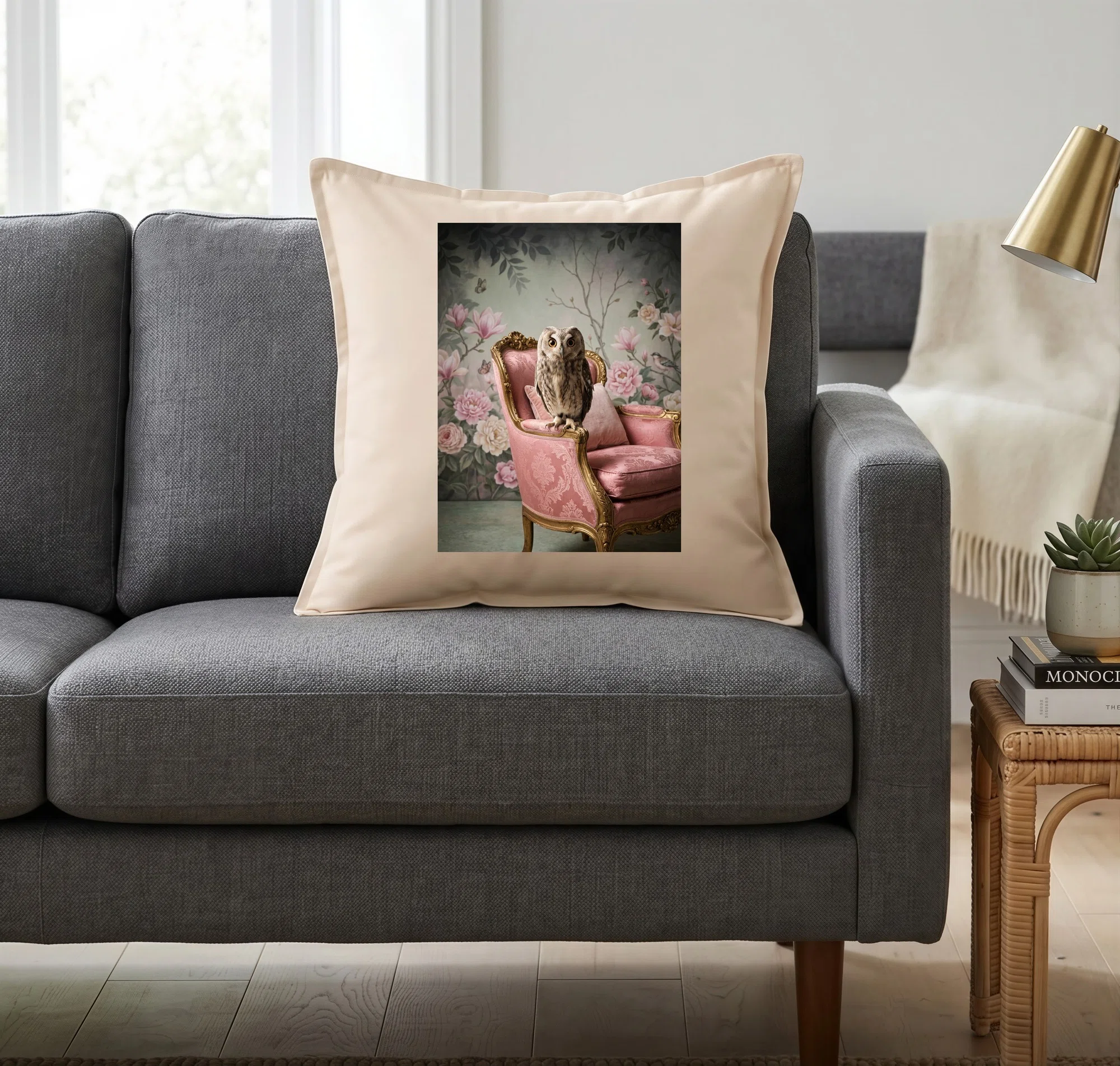The Scops Owl Rococo Shabby Pink Cushion is now available!｜うちの子ルネサンス ...