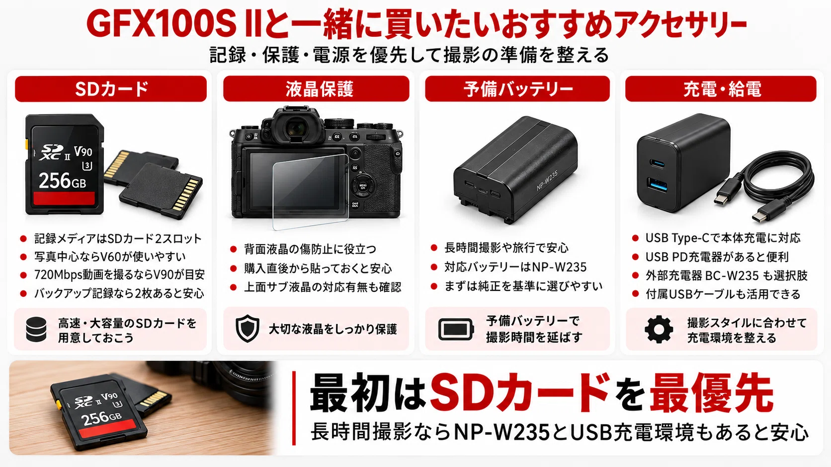 GFX100S IIのおすすめアクセサリー｜必要なもの・一緒に買うべき周辺