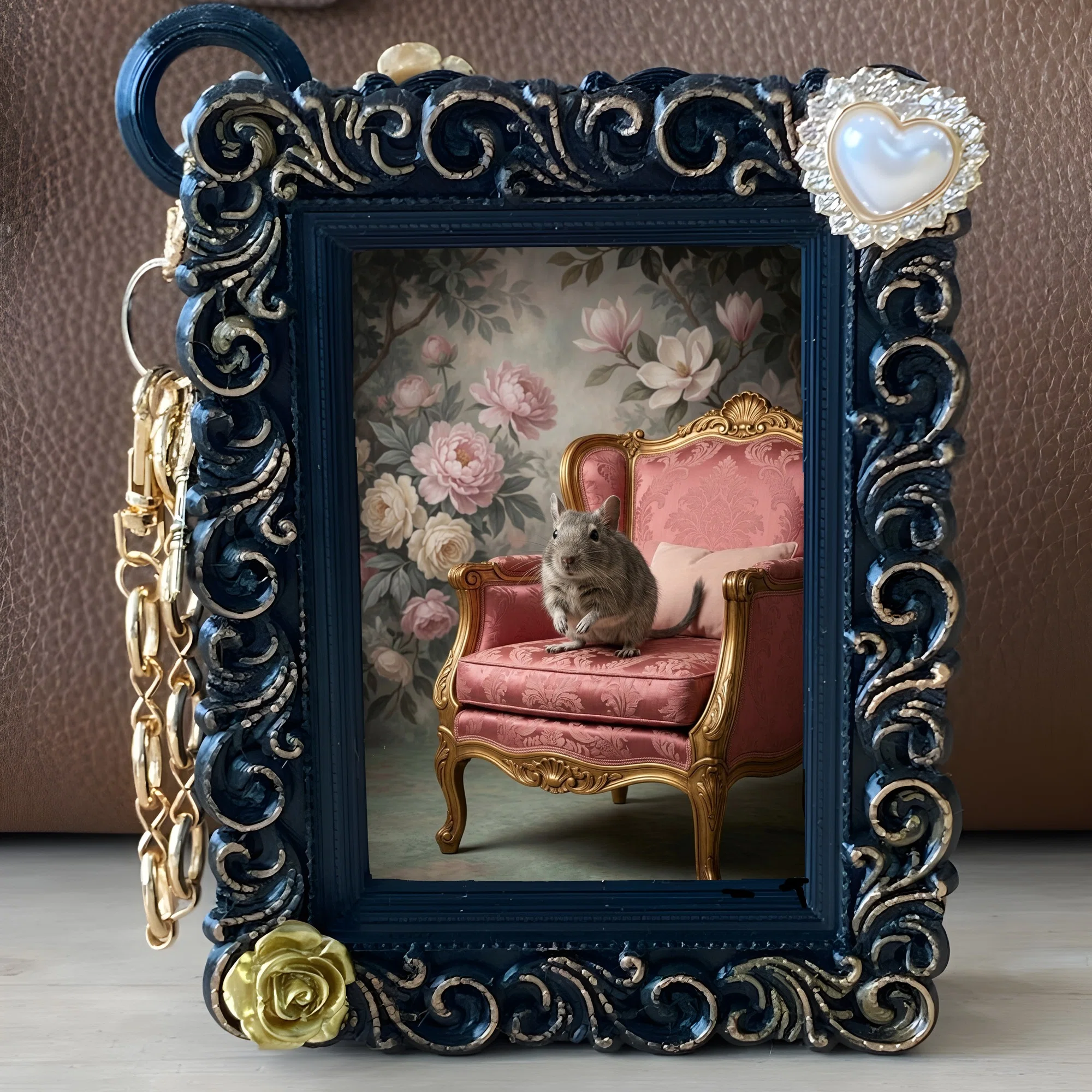 The Degu Rococo Shabby Pink Bag Charm is now available!｜うちの子ルネサンス_バッグ&チャーム