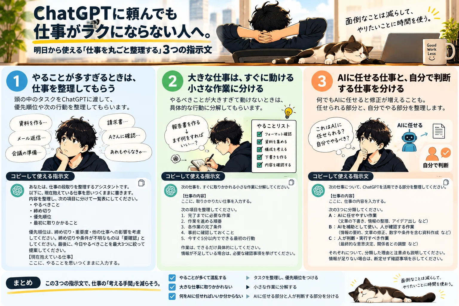 For those who don't find work easier even after asking ChatGPT. 3 ...