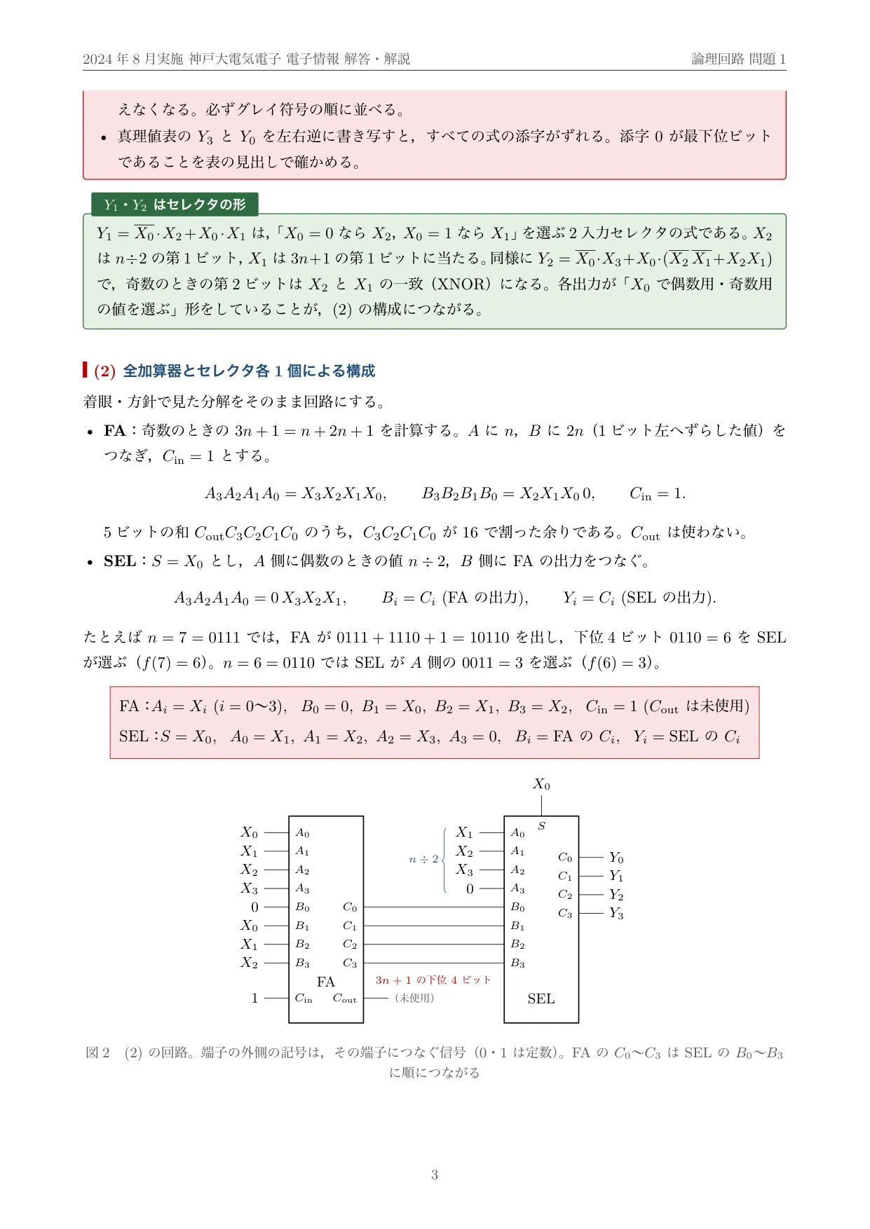 院試過去問】神戸大学 電気電子工学専攻 専門科目（二）電子情報 2024