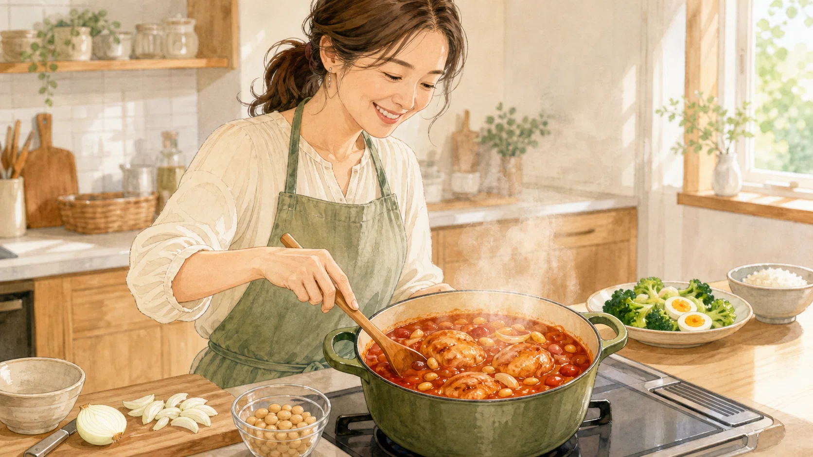 [Tomorrow's Menu] Japanese breakfast, quick lunch, and warm tomato stew ...