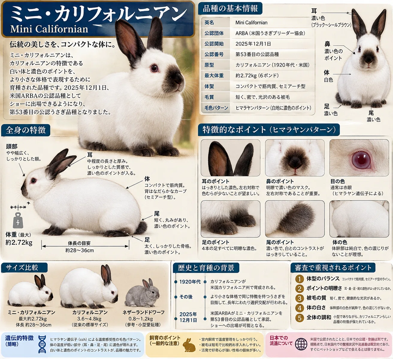 🐰 World's New Rabbit Breed Guide ① Mini Californian—That black-and ...