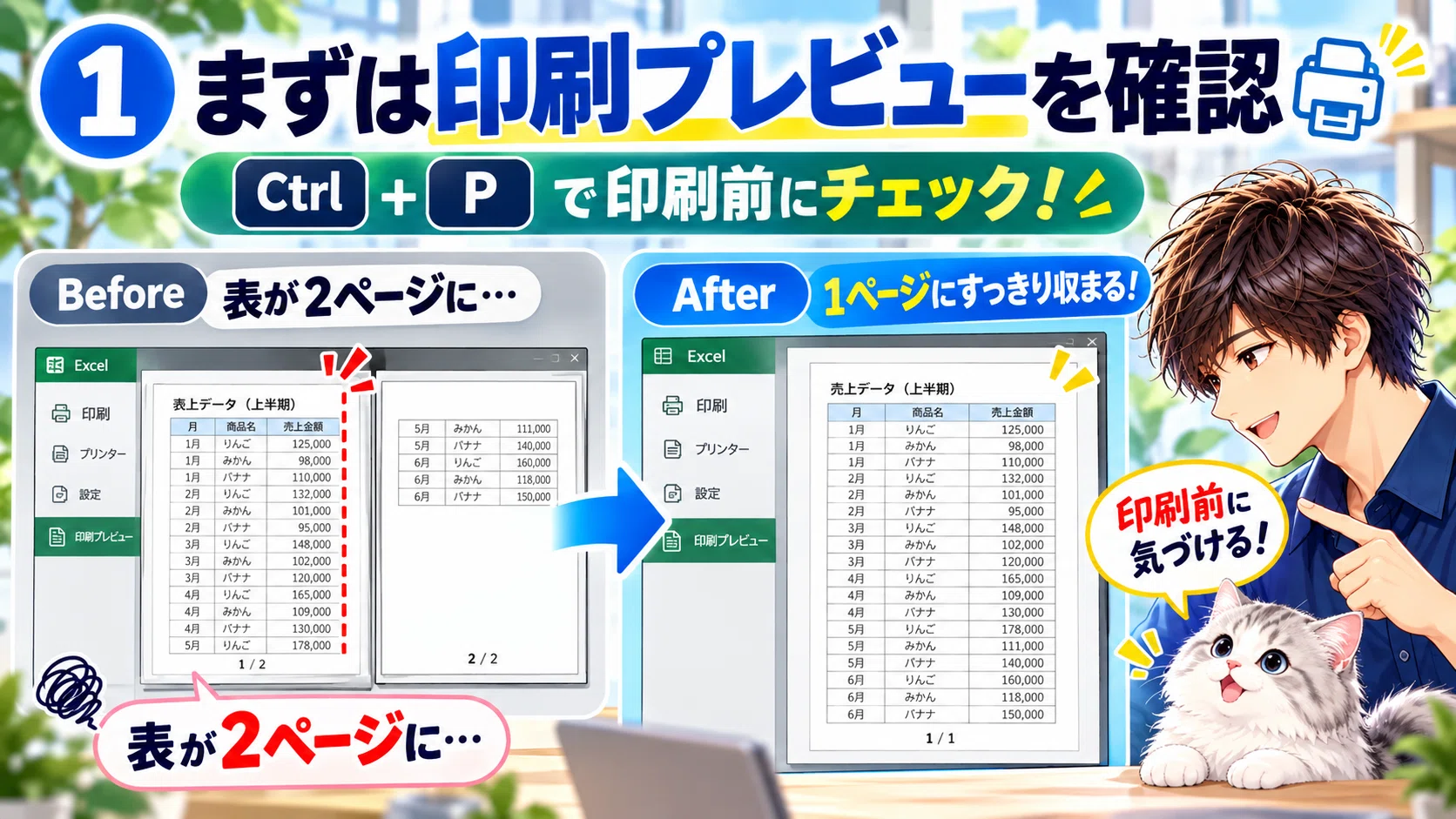 [For Excel Beginners] Printing Doesn't Fit on One Page! Causes and ...