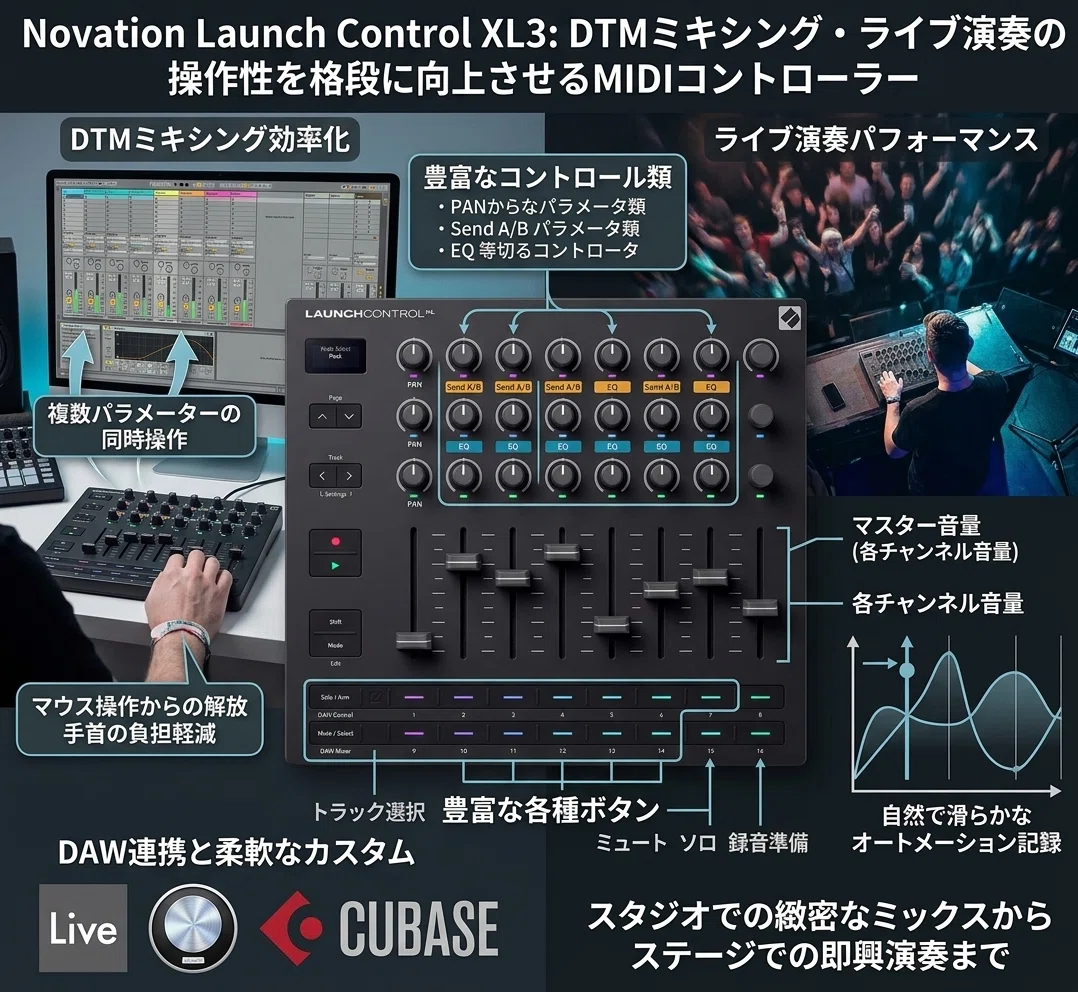 DTM] Novation Launch Control XL3レビュー｜メリット・デメリットは