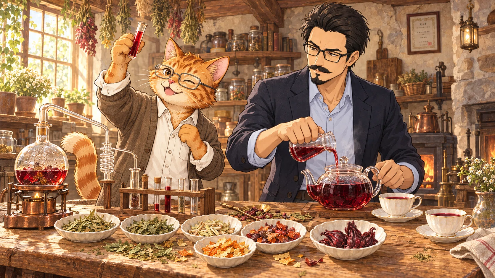 [Essay] A cat who dislikes sour things mixes six types of herbs.｜猫っぽい何か。