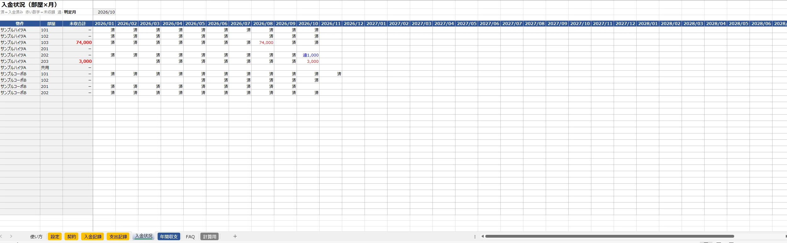 Excel for Self-Managing Landlords to Organize Rent and 3 Years of ...