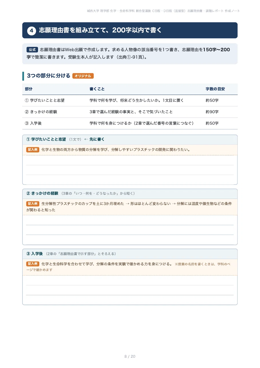 [Josai University Faculty of Science] Comprehensive Selection Schedule ...