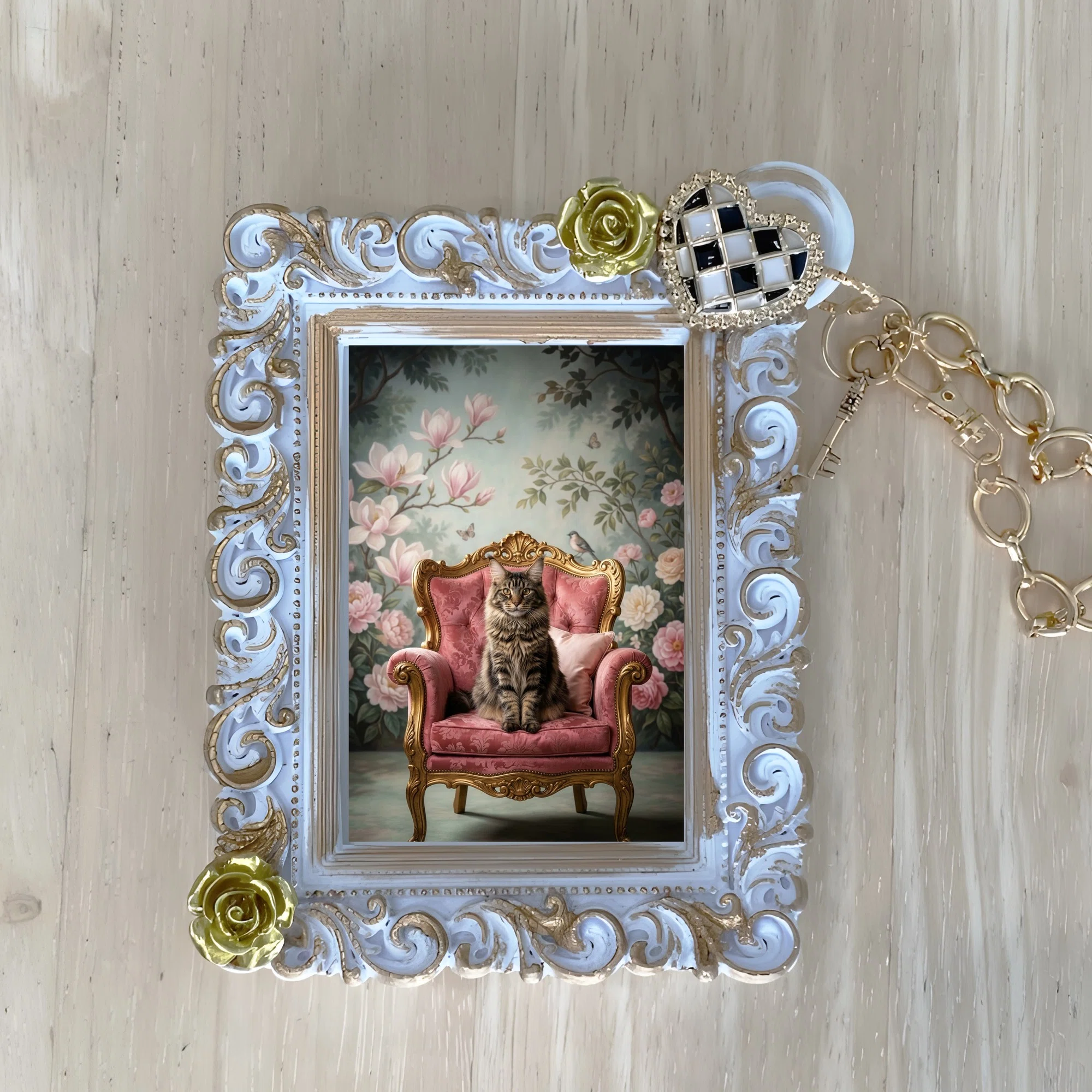 A Rococo-style shabby pink Maine Coon bag charm is now available!｜うちの子 ...