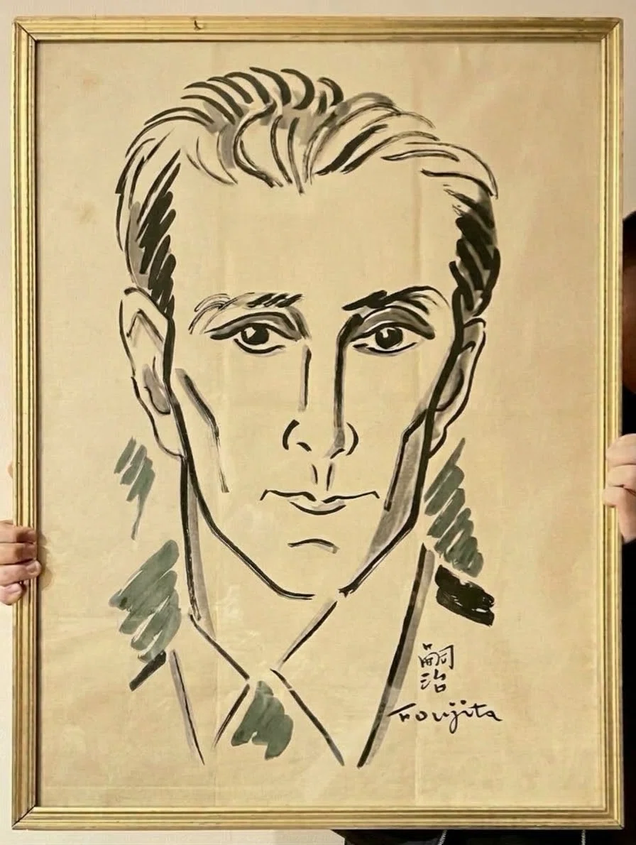 手描きの肖像画になります。 藤田嗣治が描いたラヴェルの肖像 〜メアリー・ガーデンの絵と原画を