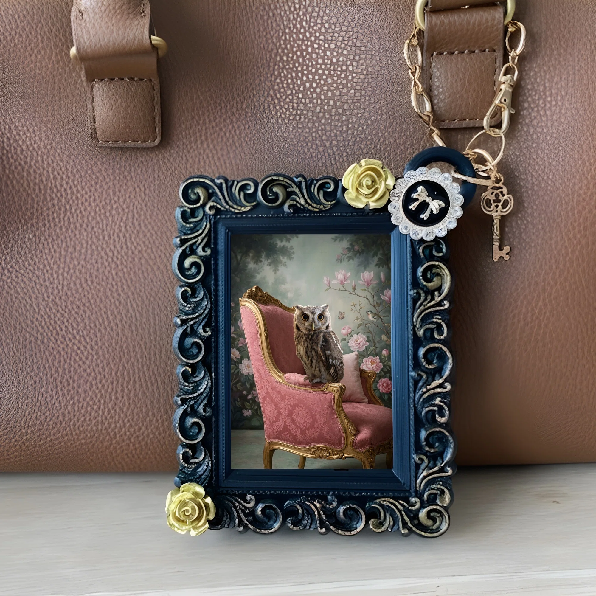 The Scops Owl Rococo Shabby Pink Bag Charm is now available!｜うちの子ルネサンス ...