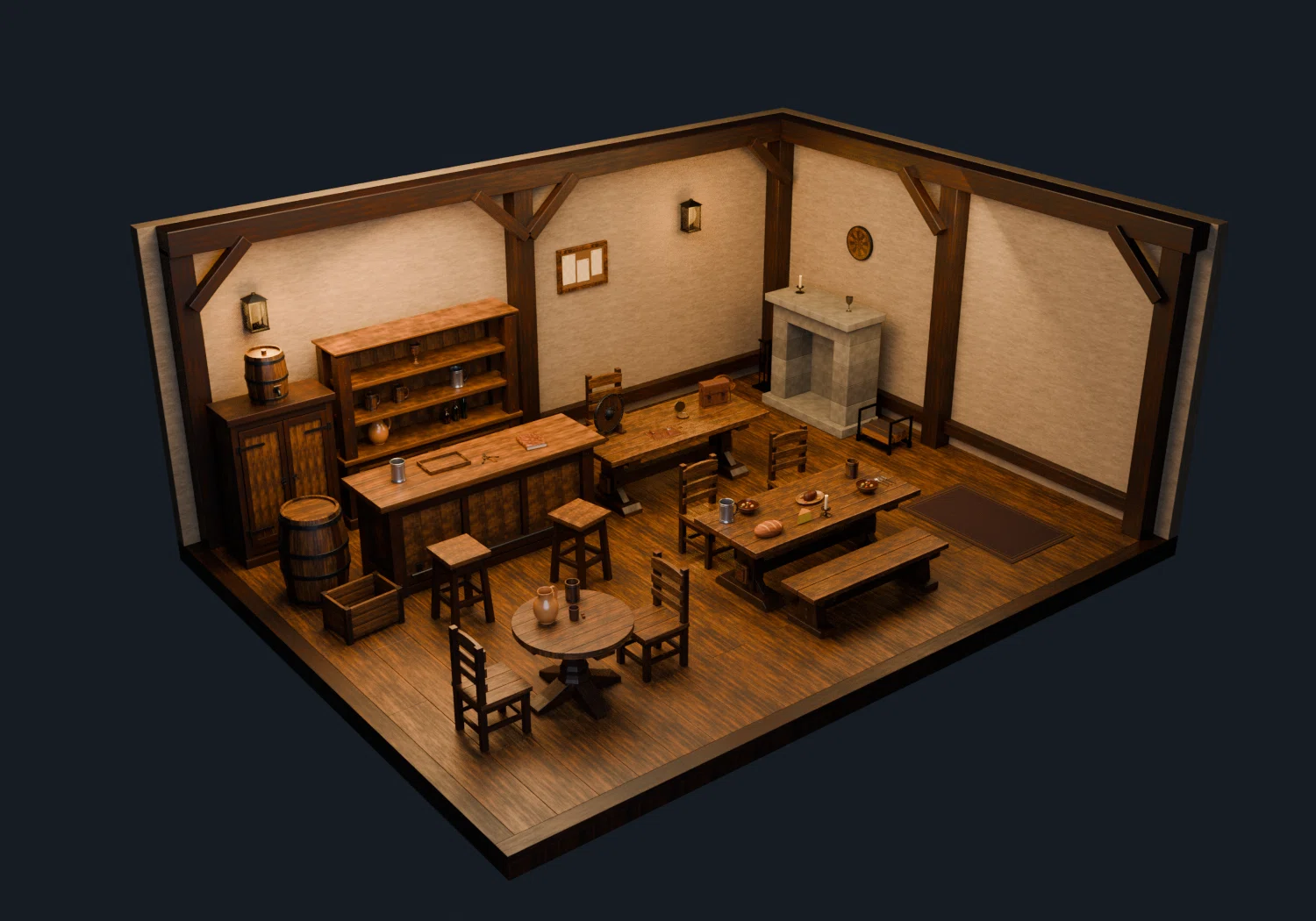 A Tavern for Those Who Return. A Dwarf Proprietor and 56 3D Assets ...