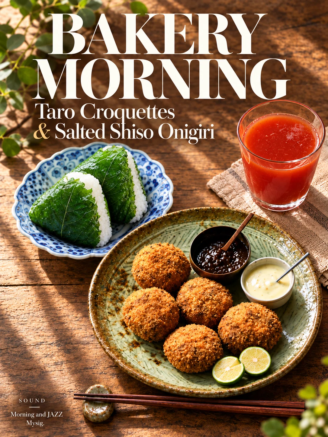 Bakery Breakfast / Taro Japanese-style Croquettes and Salt-pickled ...