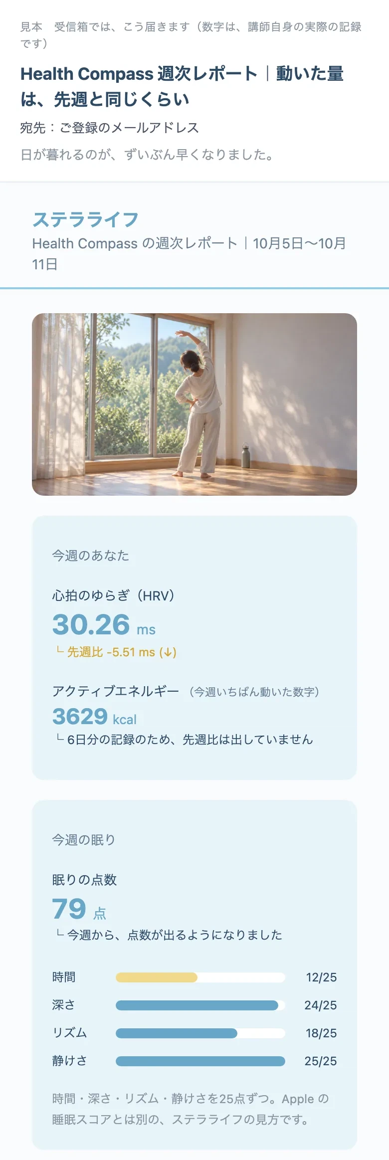 Note For Record Sample A week of Apple Watch, in one letter|カキノキ カズタカ | ステラライフ主宰・分子栄養学カウンセラー