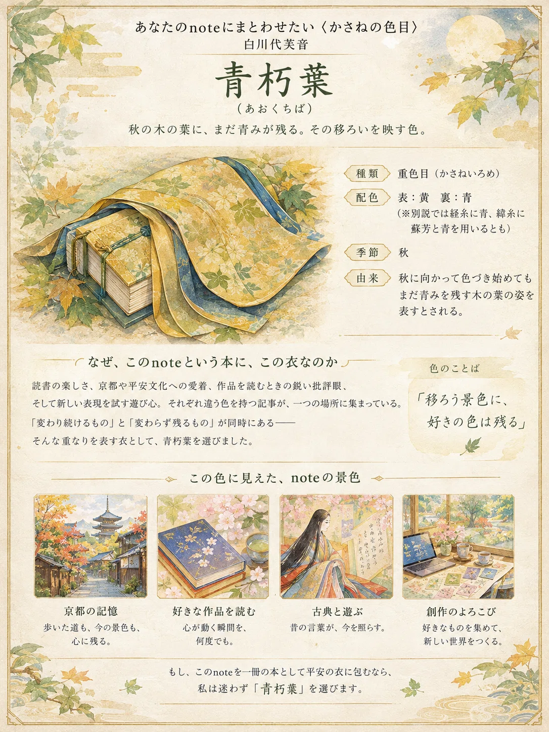 [Heian Club - New Project] I had an AI choose a 'Kasane no Irome ...